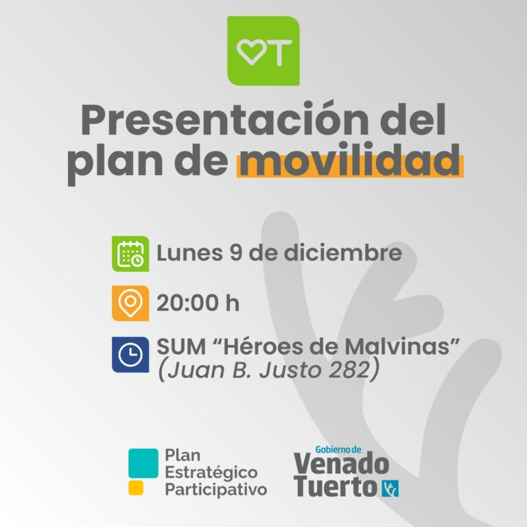 PEP: Presentarán Plan de Movilidad en el Sum “Héroes de Malvinas”
