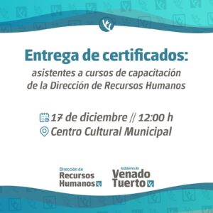 Entrega de certificados de cursos y capacitaciones para trabajadores municipales
