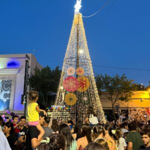 Encendieron las luces del Arbolito de Navidad en plaza San Martín