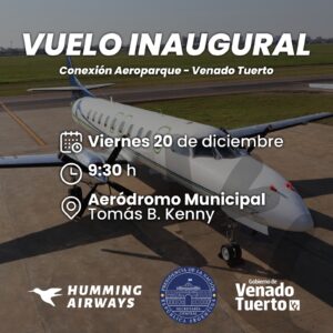 El ministro Sturzenegger estará en el vuelo inaugural de la conexión Aeroparque-Venado Tuerto