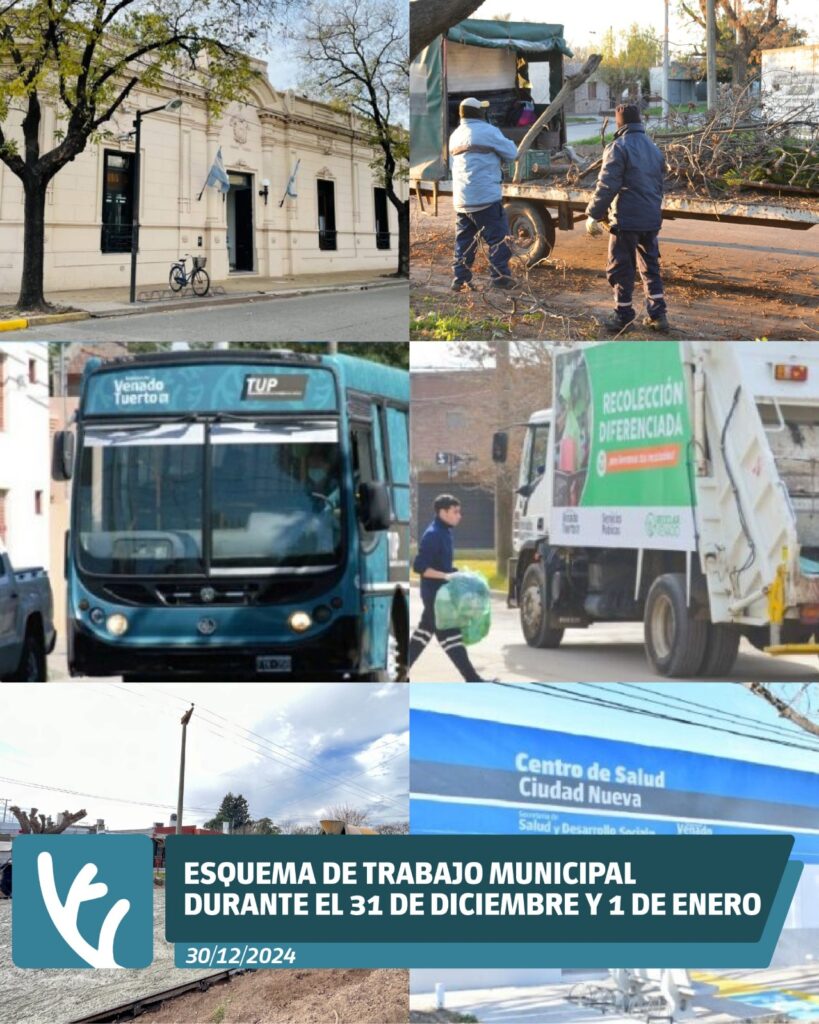 Esquema de trabajo municipal durante el 31 de diciembre y 1 de enero