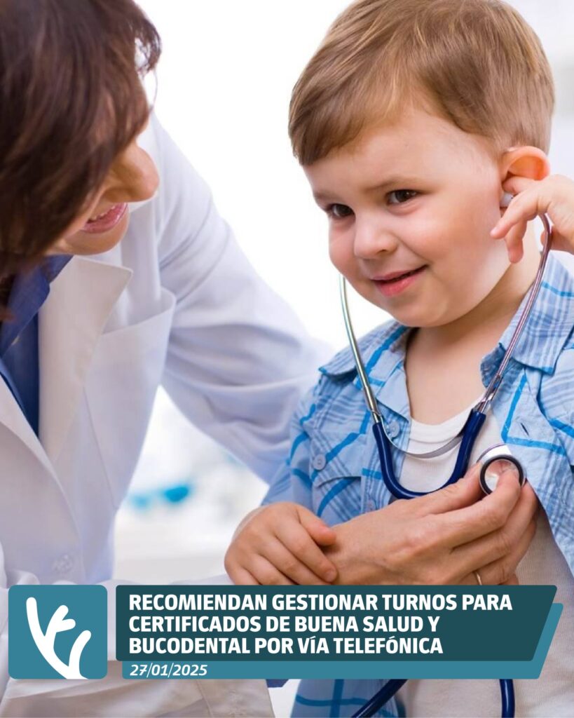 Recomiendan gestionar turnos para certificados de buena salud y bucodental por vía telefónica