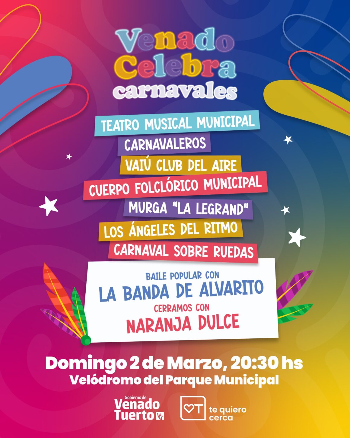 “Venado Celebra Carnavales” este domingo en el Velódromo del Parque Municipal
