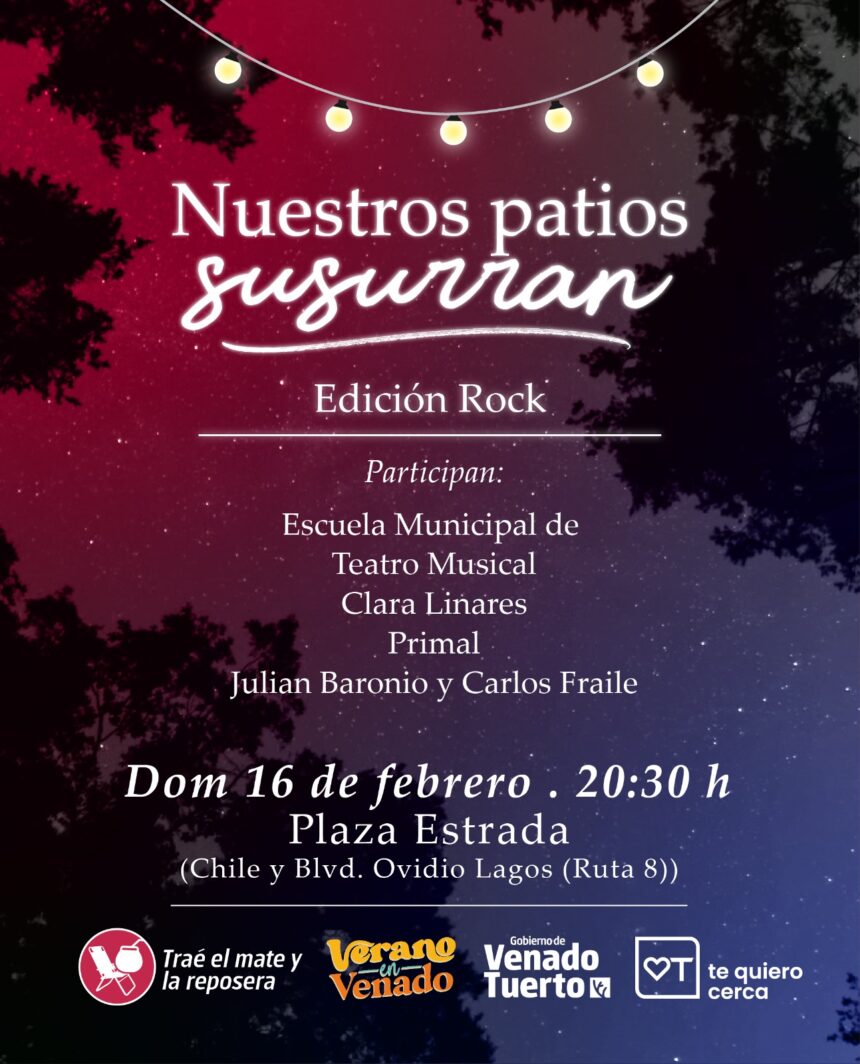 Verano en Venado. Al ritmo del rock “Nuestros Patios Susurran” llegan a la plaza Estrada