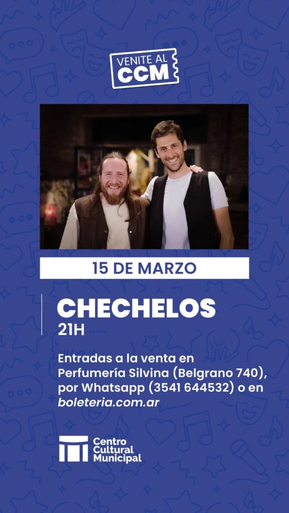 Imperdible actuación de “CheChelos” en el Centro Cultural Municipal