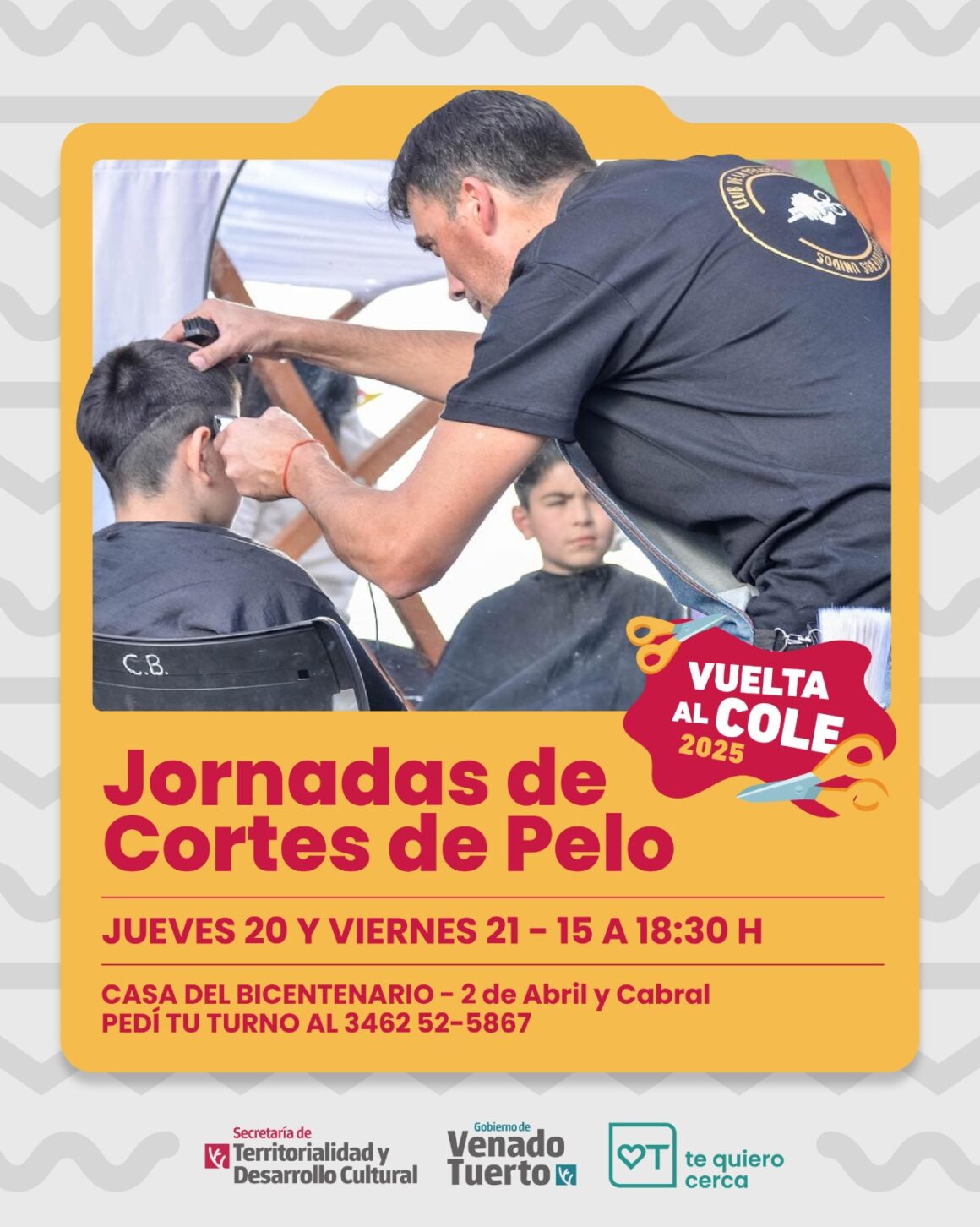 Vuelta al Cole 2025. Jornadas de corte de pelo gratuito en la Casa del Bicentenario