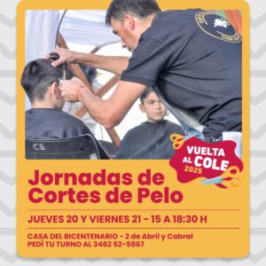 Vuelta al Cole 2025. Jornadas de corte de pelo gratuito en la Casa del Bicentenario