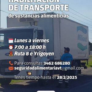 La habilitación de transportes de sustancias alimenticias podrá hacerse hasta el 28 de febrero