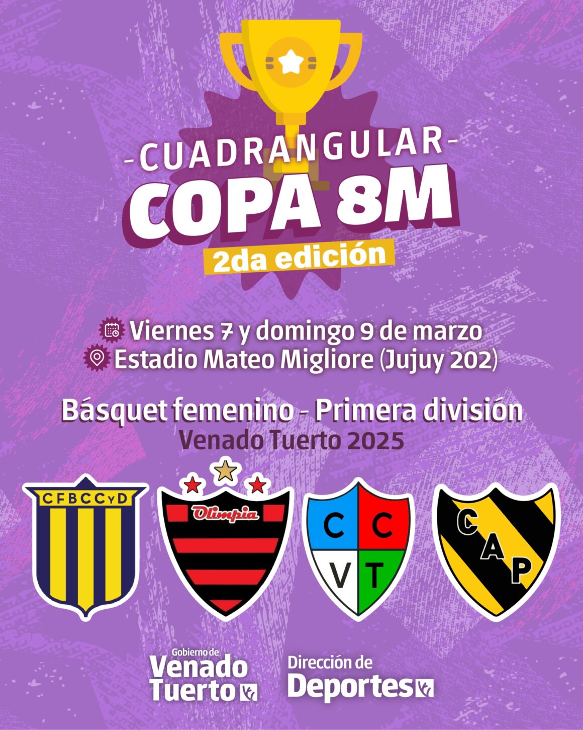 Básquet femenino: Segunda edición de la Copa 8M por el Día Internacional de la Mujer