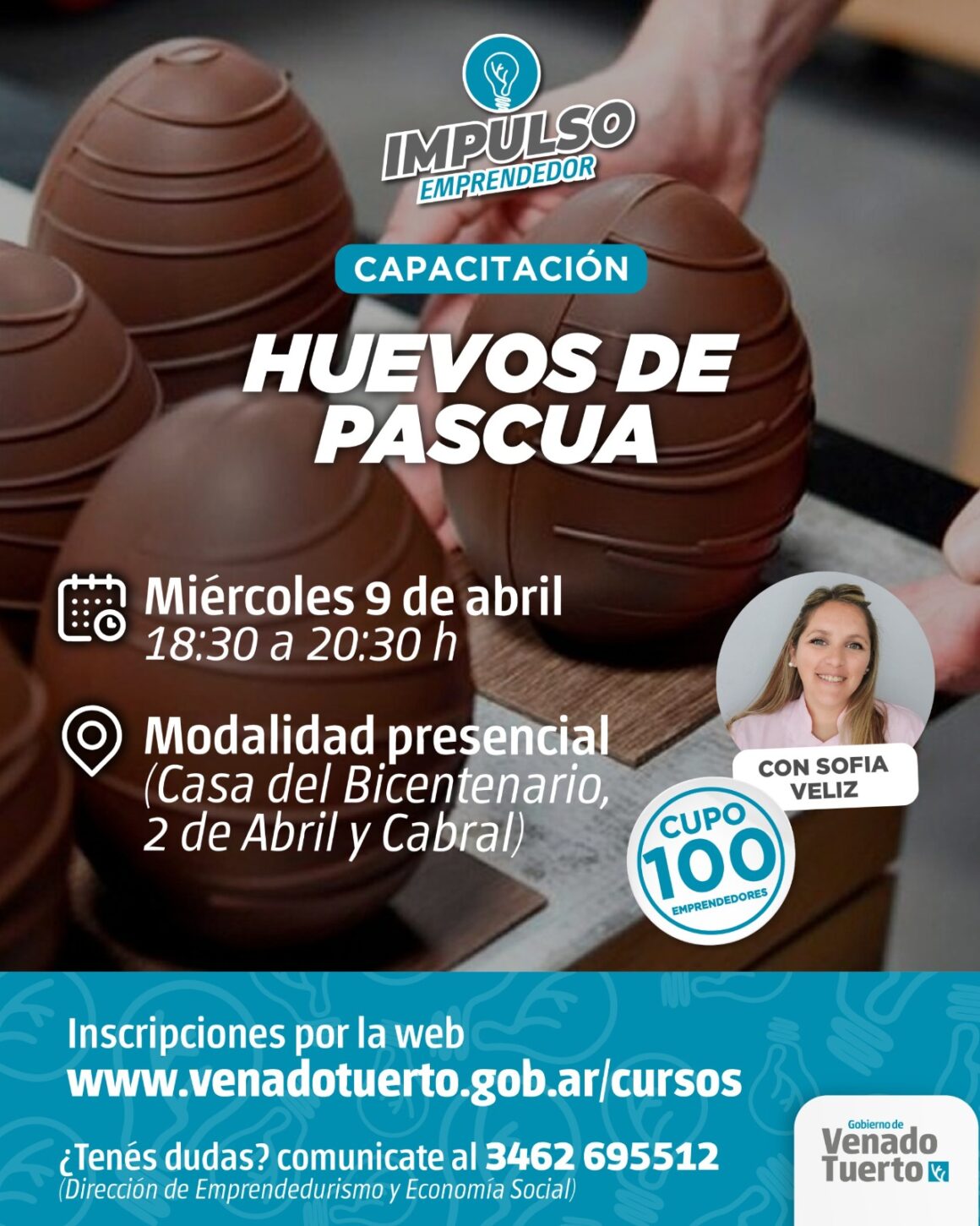 Sofía Véliz capacitará a emprendedores en elaboración de huevos de pascua