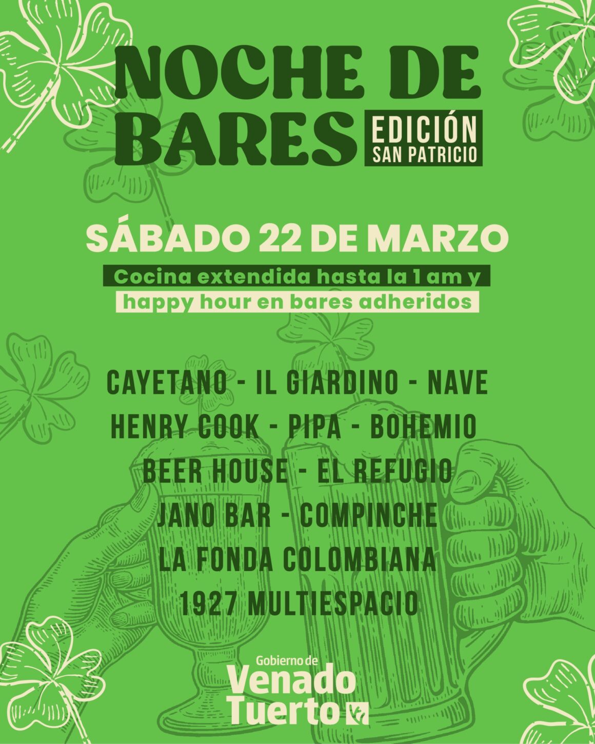 Este sábado la ciudad vivirá una nueva “Noche de Bares”