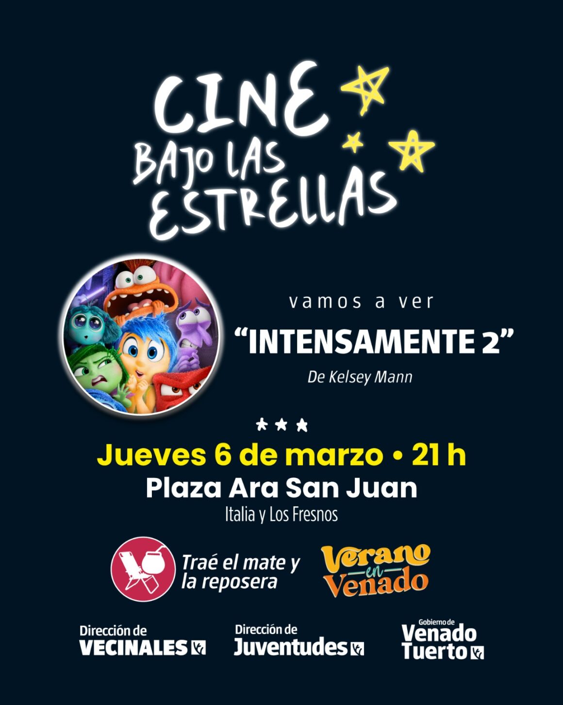 Verano en Venado: Se vienen dos jornadas consecutivas de “Cine Bajo las Estrellas”