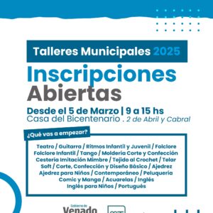Espacios gratuitos para todas las edades: Comenzó la inscripción para los Talleres Municipales 2025