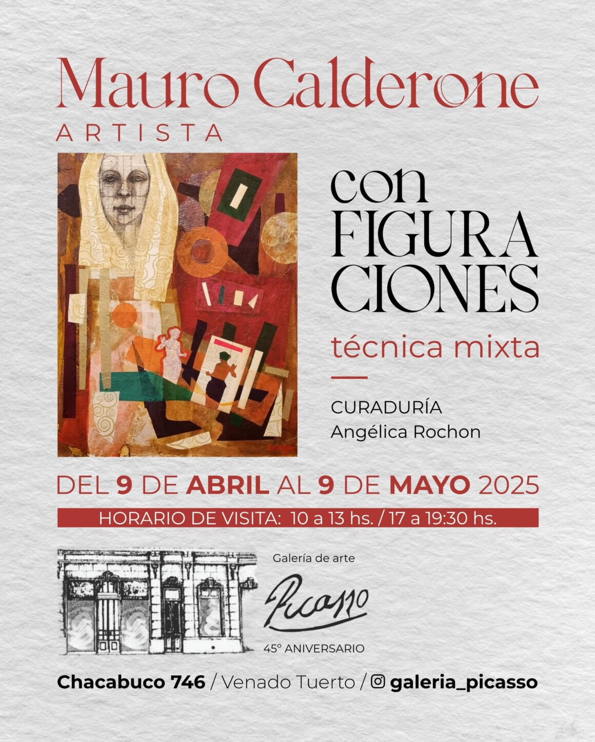 Mauro Calderone presenta su muestra “Configuraciones” en Galería de Arte Picasso