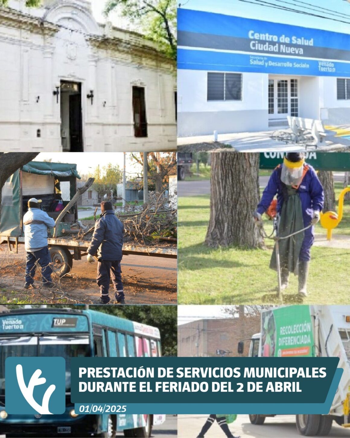 Prestación de servicios municipales durante el miércoles 2 de abril