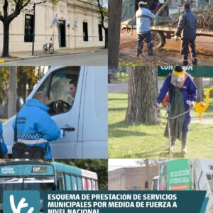 Por el Paro General de este jueves el Gobierno Municipal dispuso el siguiente esquema de prestación de servicios