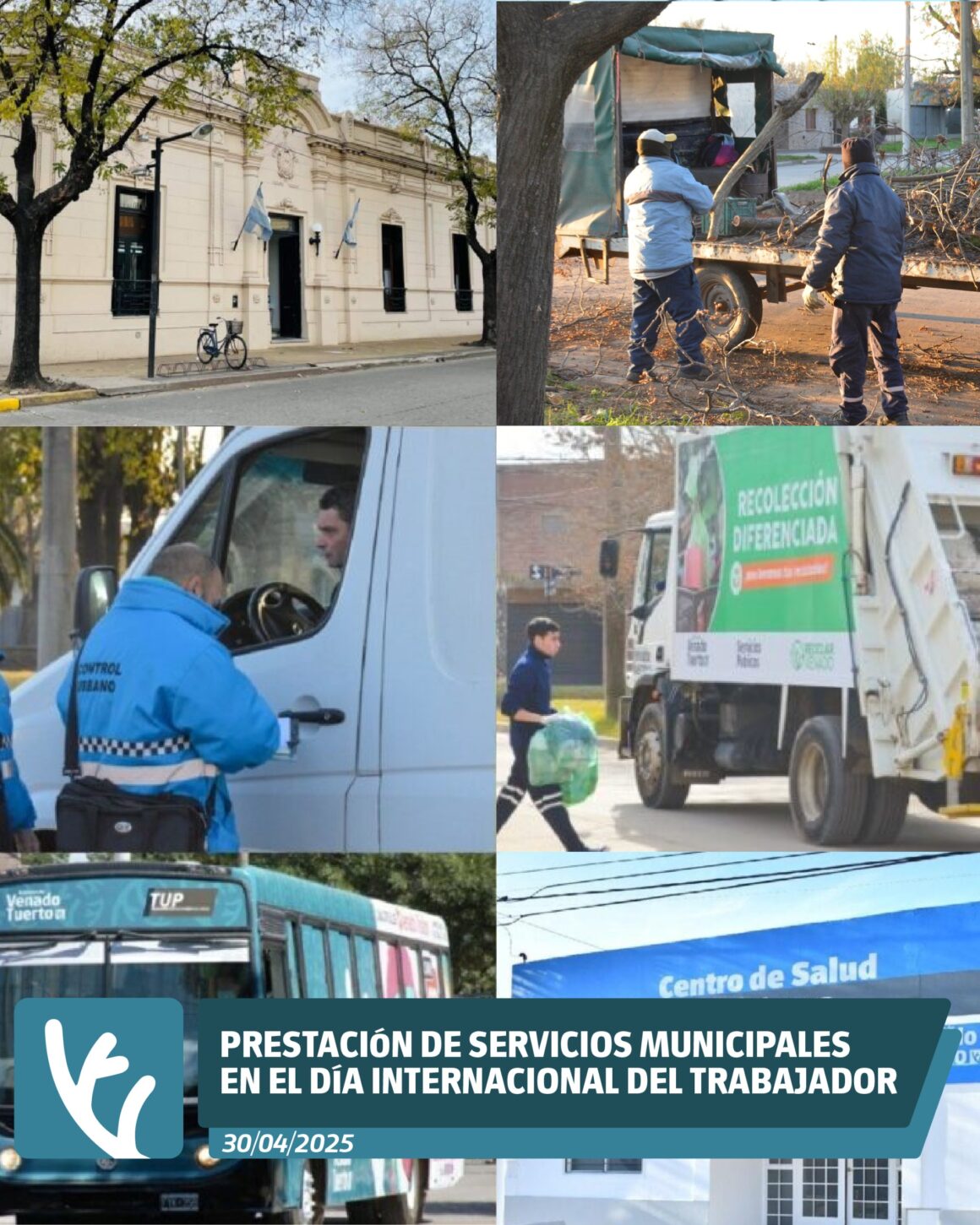 Prestación de servicios municipales en el Día del Trabajador y Jornada No Laborable
