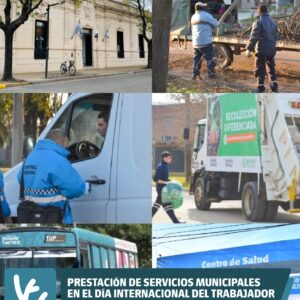 Prestación de servicios municipales en el Día del Trabajador y Jornada No Laborable