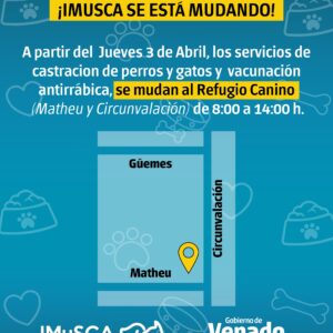 A partir del 3 de abril el Dispensario municipal traslada sus servicios al Refugio Canino