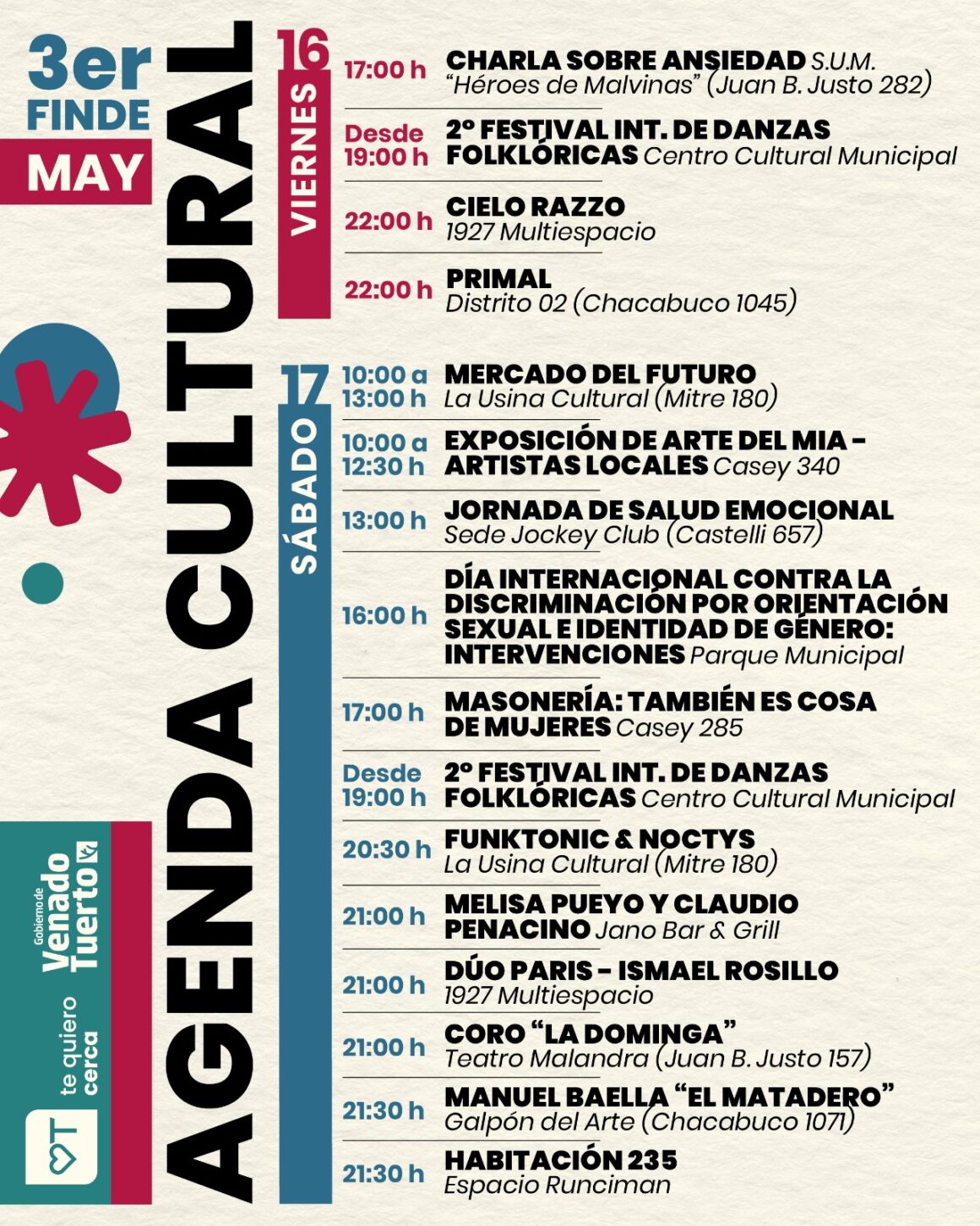 El tercer fin de semana de mayo llega con propuestas para todos los gustos