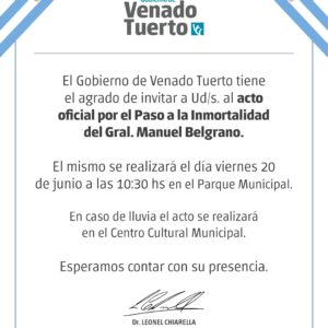 Acto para celebrar el Día la Bandera en el Parque Municipal General Belgrano