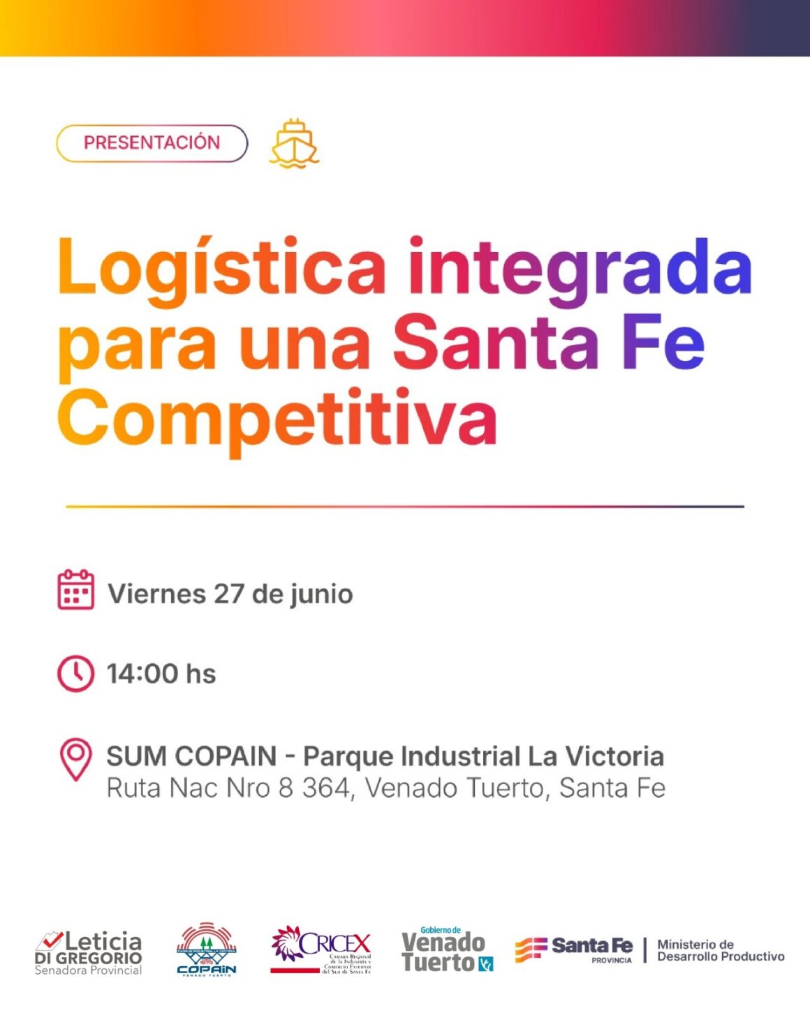 Presentan en Venado Tuerto el programa de Logística integrada para una Santa Fe Competitiva