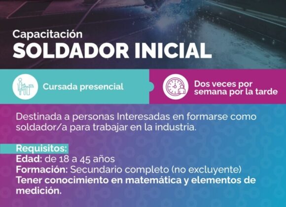 “Conecta Empleo”: Inscripción abierta para una nueva edición de la capacitación en Soldador Inicial