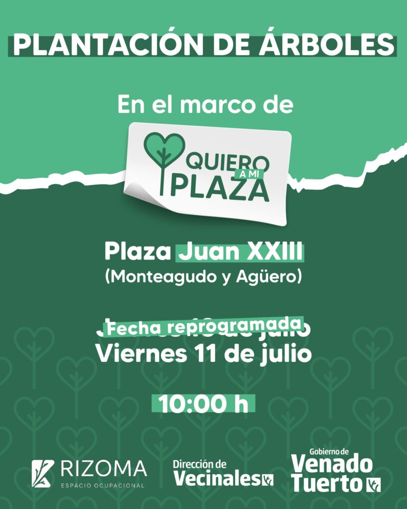 “Quiero a mi Plaza”: Este viernes se plantarán 12 árboles en la plaza Juan XXIII