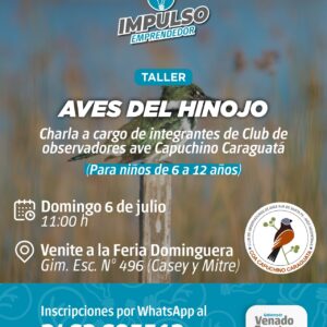 Taller para infancias sobre aves de El Hinojo en el “Venite a la Feria Dominguera”