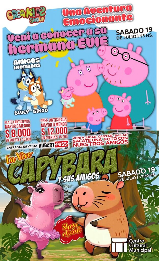 ¡Una aventura emocionante!: Vacaciones de julio para disfrutar en el Cultural con Peppa Pig, Evie y Capybara