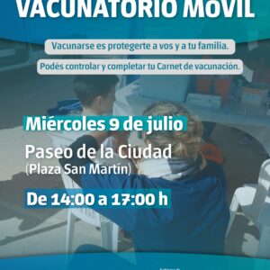 El Vacunatorio Móvil estará en el Paseo de la Ciudad del Día de la Independencia
