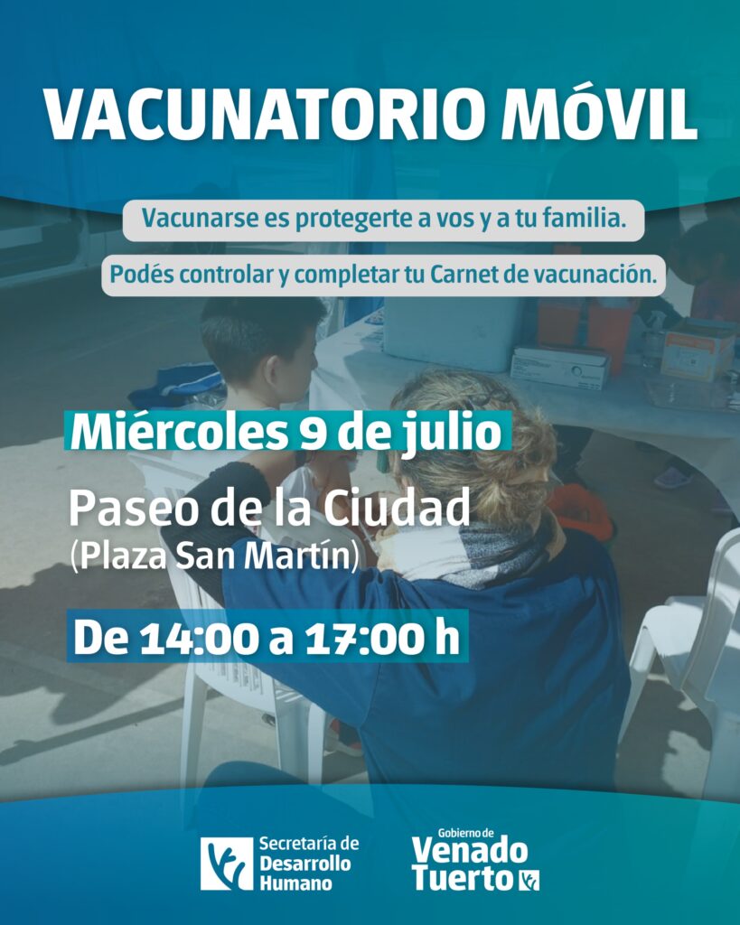 El Vacunatorio Móvil estará en el Paseo de la Ciudad del Día de la Independencia