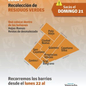 Recolección de residuos verdes Zona 3 domingo 21 de septiembre Recolección de residuos verdes Zona 3 domingo 21 de septiembre
