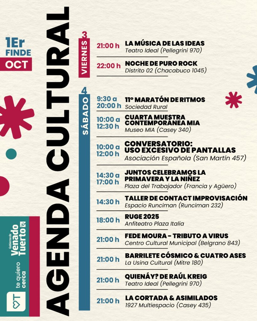 Comienza octubre con una gran variedad de propuestas en su primer fin de semana