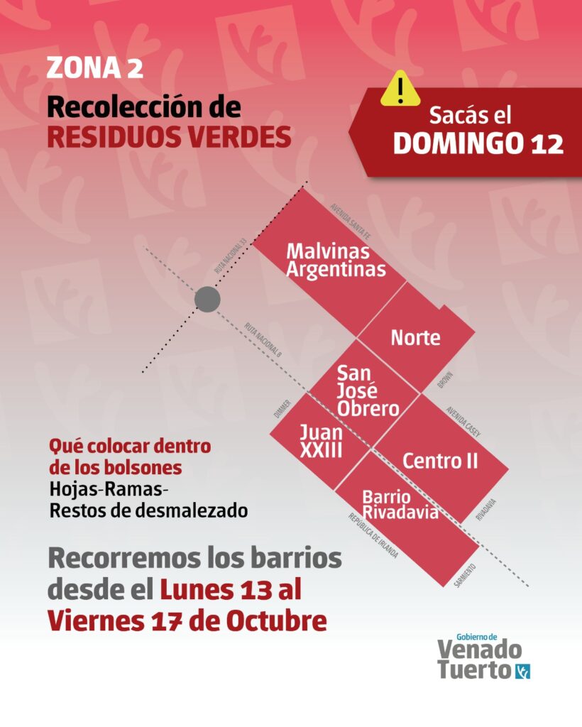 Recolección de residuos verdes para la Zona 2