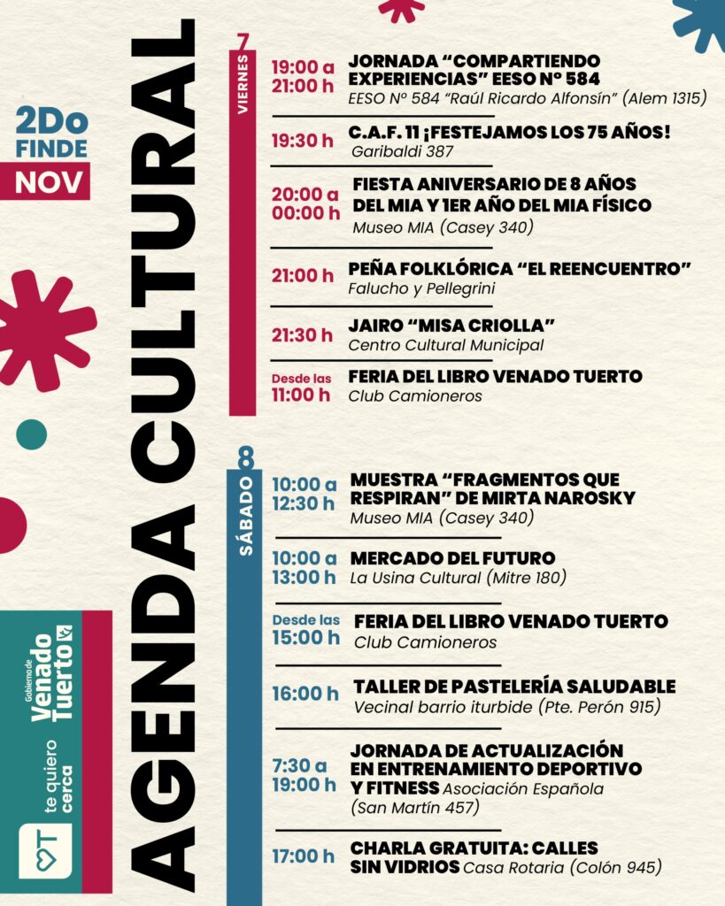 El segundo fin de semana de noviembre tendrá una nutrida agenda en la ciudad