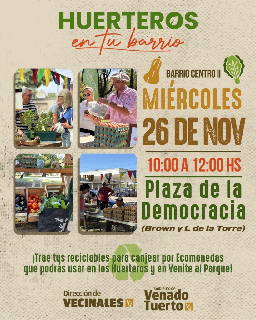 Otro miércoles de “Huerteros en tu Barrio” en plaza de la Democracia