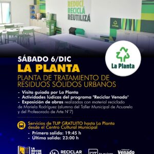 “La Noche de los Museos”: visita guiada a la Planta, con actividades lúdicas y exposición de obras con reciclados