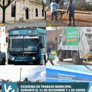 Prestación de servicios municipales durante las celebraciones de Año Nuevo