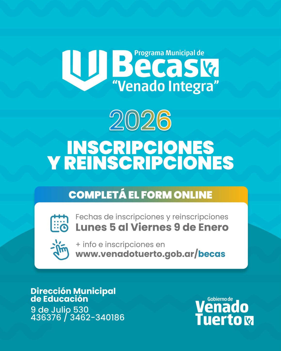 “Venado Integra”: Inscripciones abiertas para el programa municipal de becas 2026