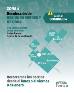 Recolección de residuos verdes Zona 1, domingo 4 de enero