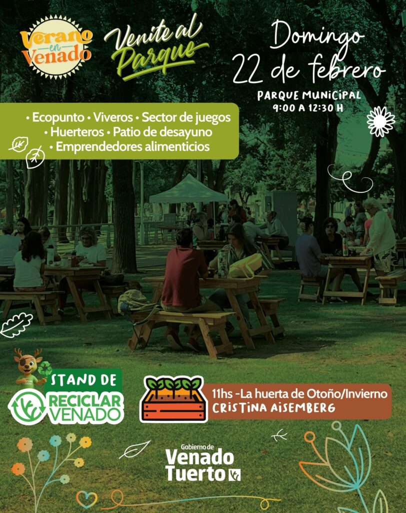 Venado Tuerto se prepara para una nueva edición de “Venite al Parque” este domingo