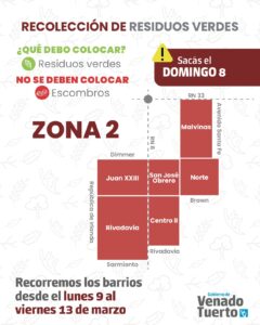 Recolección de residuos verdes Zona 2, domingo 8 de marzo