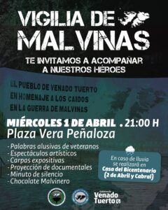 Vigilia para acompañar a nuestros héroes a 44 años de la Gesta de Malvinas