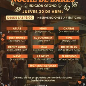 Noche de Bares: Llega la edición “Otoño” a la ciudad Noche de Bares: Llega la edición “Otoño” a la ciudad