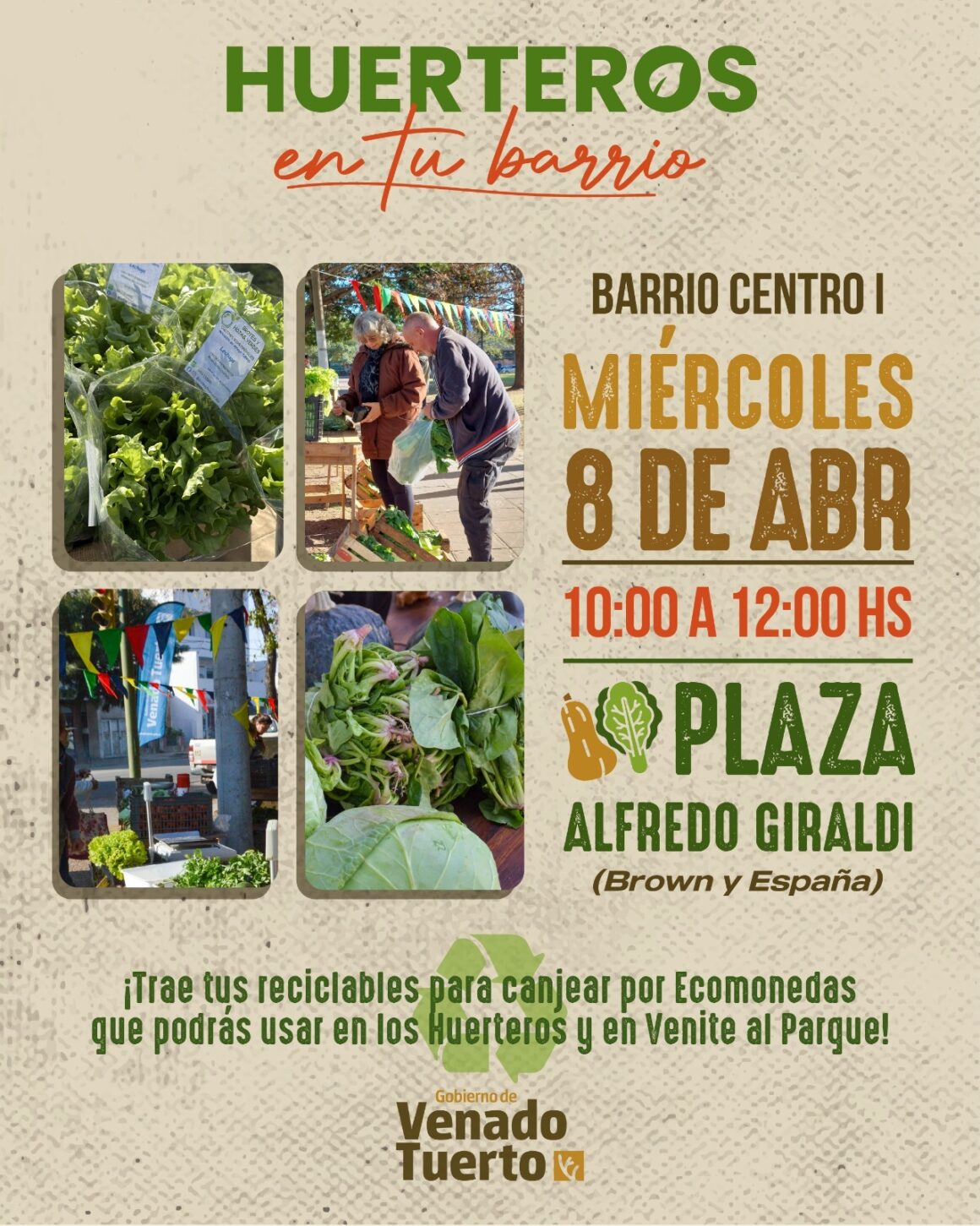 Centro I: Otro miércoles «Huertero” en la plaza Alfredo Giraldi