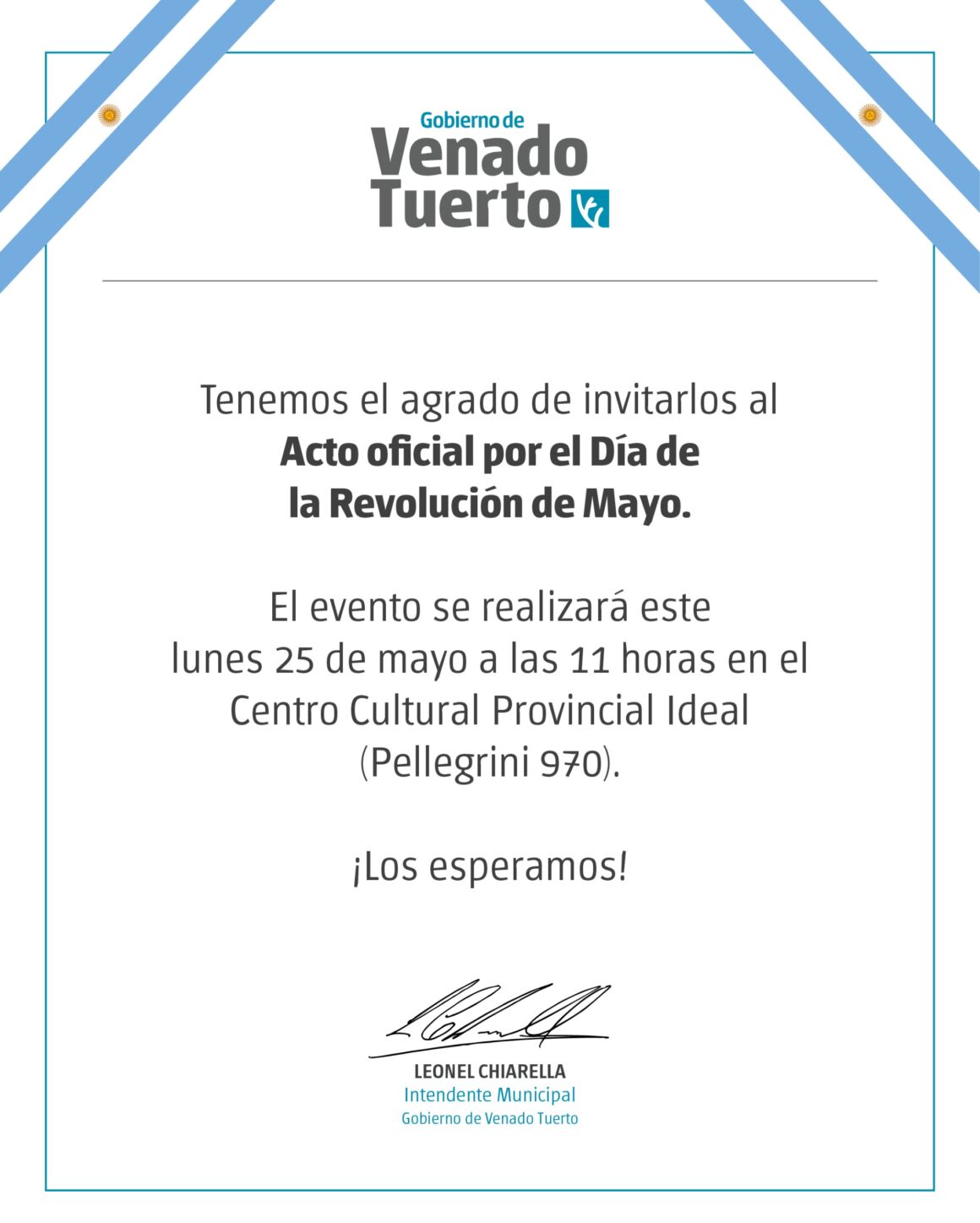 La Gesta de Mayo tendrá su Tedeum en la Iglesia Catedral y acto en el Teatro Ideal La Gesta de Mayo tendrá su Tedeum en la Iglesia Catedral y acto en el Teatro Ideal