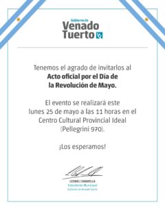 La Gesta de Mayo tendrá su Tedeum en la Iglesia Catedral y acto en el Teatro Ideal