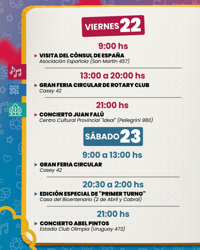 Agenda de fin de semana signada por el feriado del 25 de Mayo y la reinauguración de la Sala “José Pedroni”