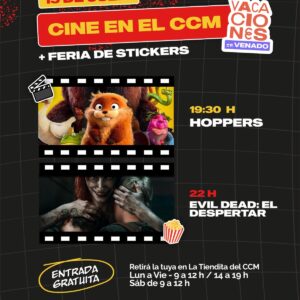 Vacaciones en Venado: Miércoles de cine en el Cultural con feria de stickers Vacaciones en Venado: Miércoles de cine en el Cultural con feria de stickers